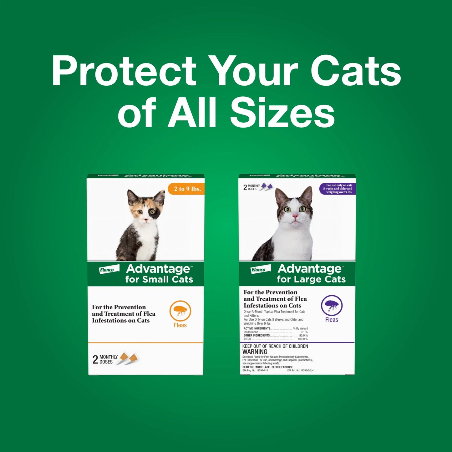 Topical Flea Treatment & Prevention for Large Cats over 9 Lbs. (2 Count)
