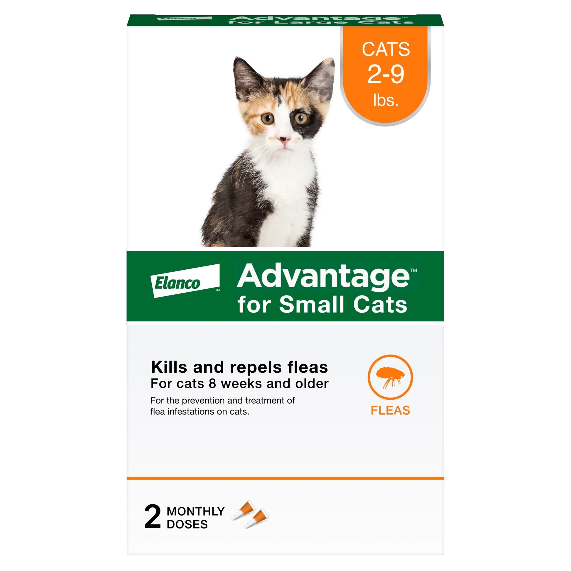 Topical Flea Treatment & Prevention for Small Cats 2-9 Lbs. (2 Count)